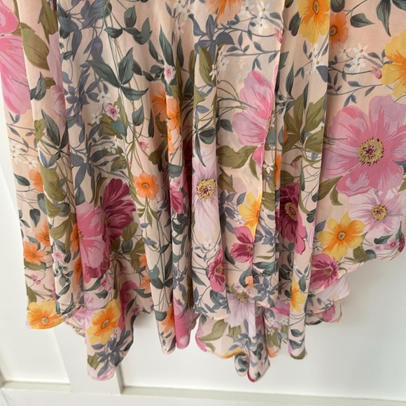 Astr The Label Beige Floral Printed One Shoulder A-Line Midi Dress Size S - Picture 6 of 15